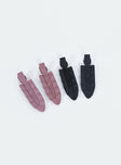 Belsie Hair Clip Pack Pink / Black