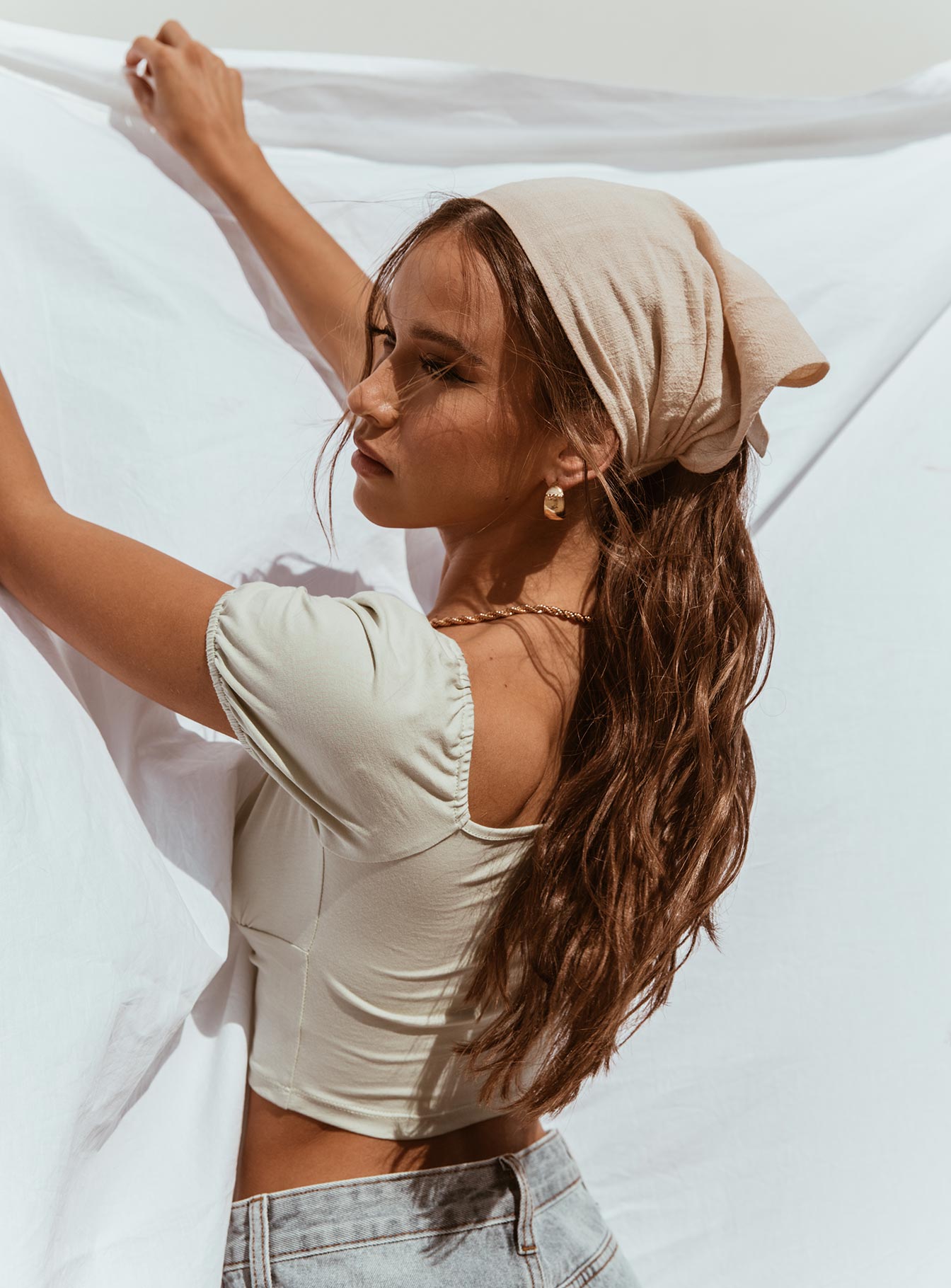 The Amalfi Headband Beige