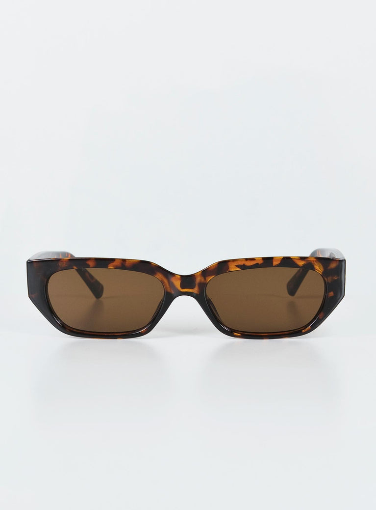 Sunglasses UV 400 Tort print frame Black tinted lenses Moulded nose bridge  Lightweight 