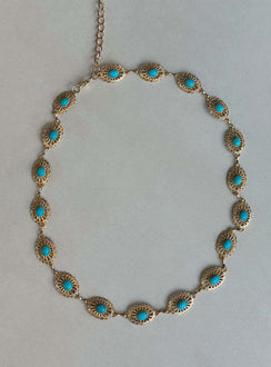 Chain belt Gold-toned Stone detail Lobster clasp fastening