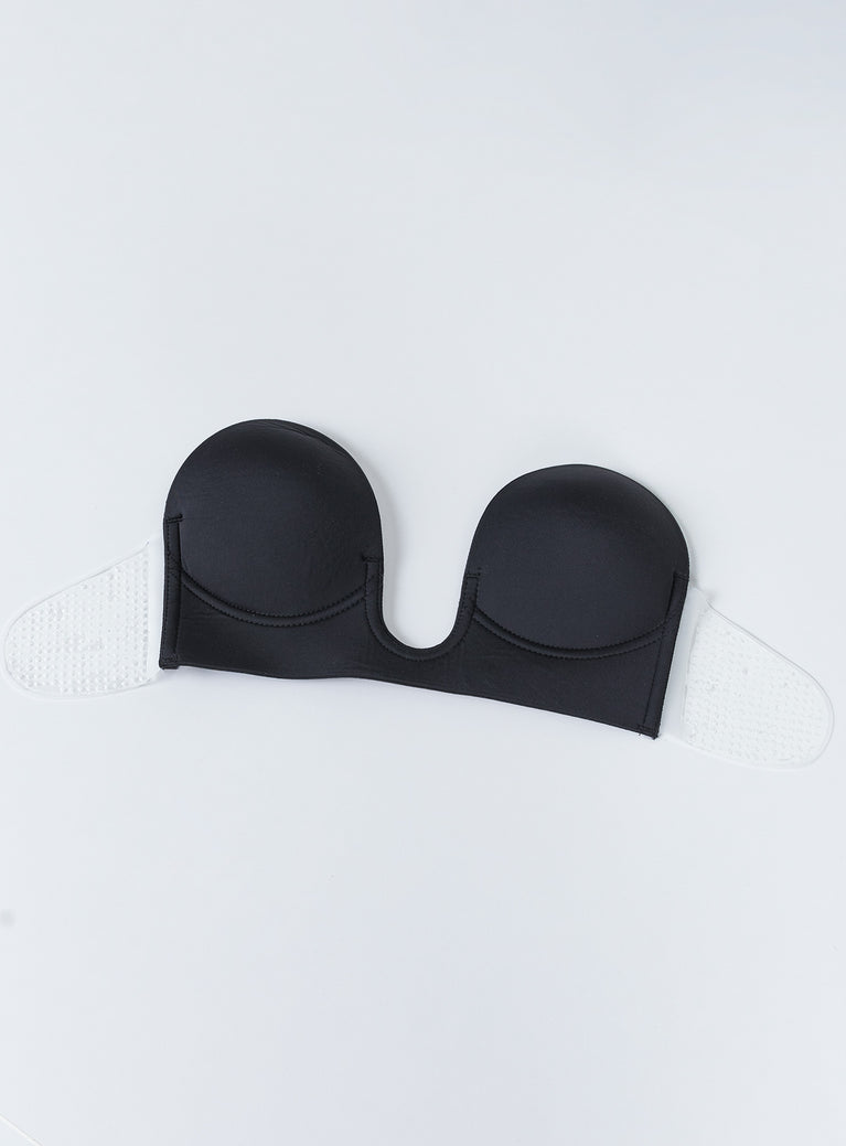 U-Shape Backless Bra Black