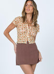 product Selby Mini Skirt Brown Princess Polly  Mini Skirts 