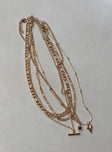 Necklace Three drop charms Gold-toned Lobster clasp fastening