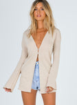 Macy Cardigan Beige Princess Polly  Cropped 