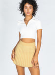   front view of model wearing Princess Polly Charlene Mini Skirt Beige 