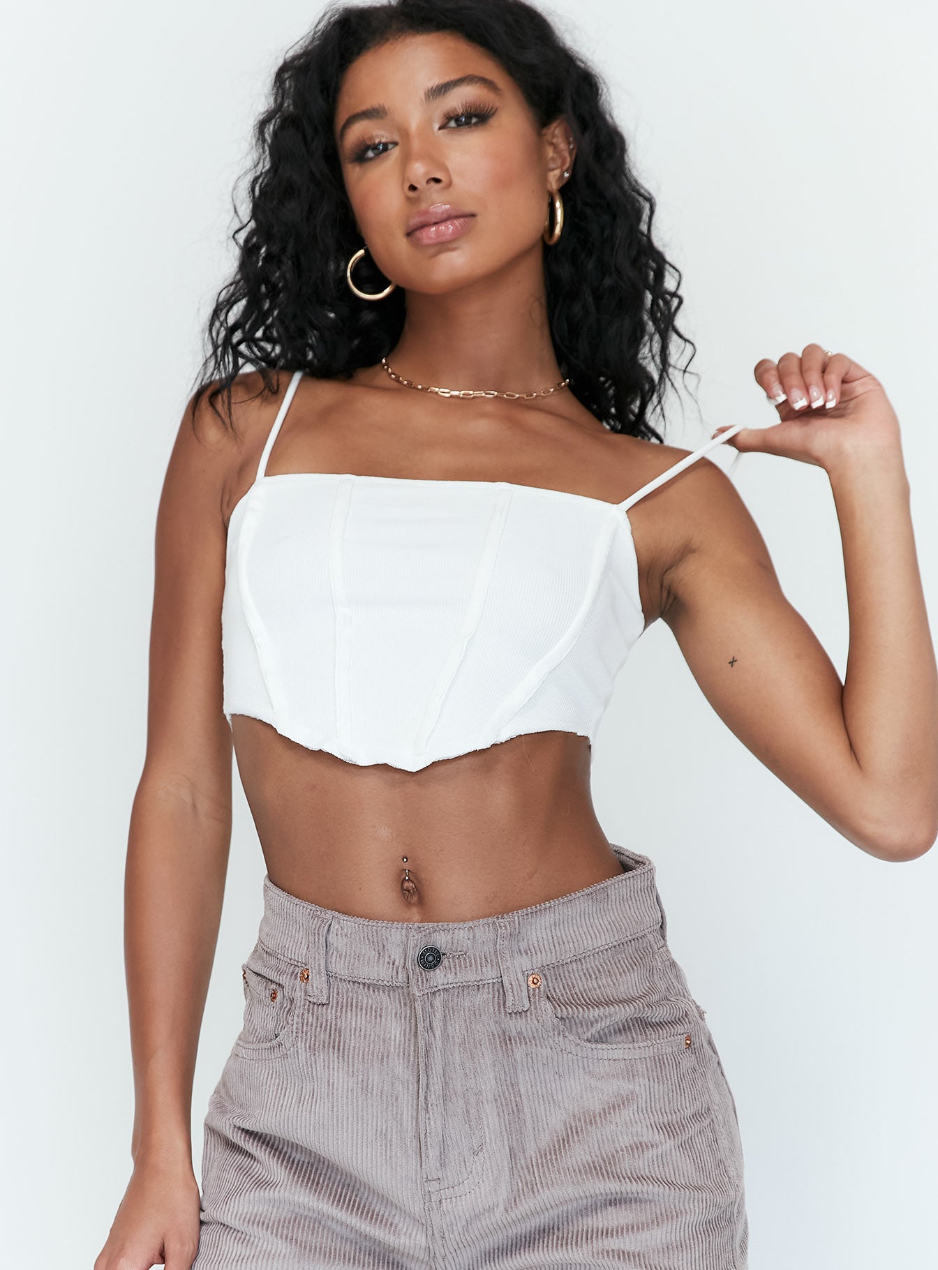 product Princess Polly Short Sleeves Square Neck  Allure Top White