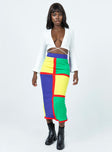   front view of model wearing Princess Polly Lego Midi Skirt Multi 