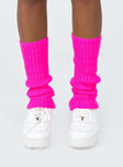 Legwarmers Soft knit material  Below the knee length  Good stretch 