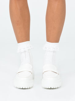 Loafers Princess Polly Exclusive Upper & lining 100% TPU  Outsole 100% TPR Faux leather material  Rounded toe Platform base  Treaded sole 