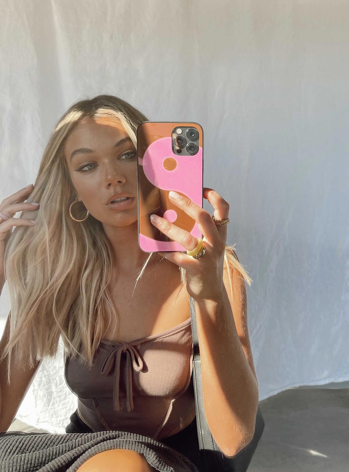 Peace Train iPhone Case Brown / Pink