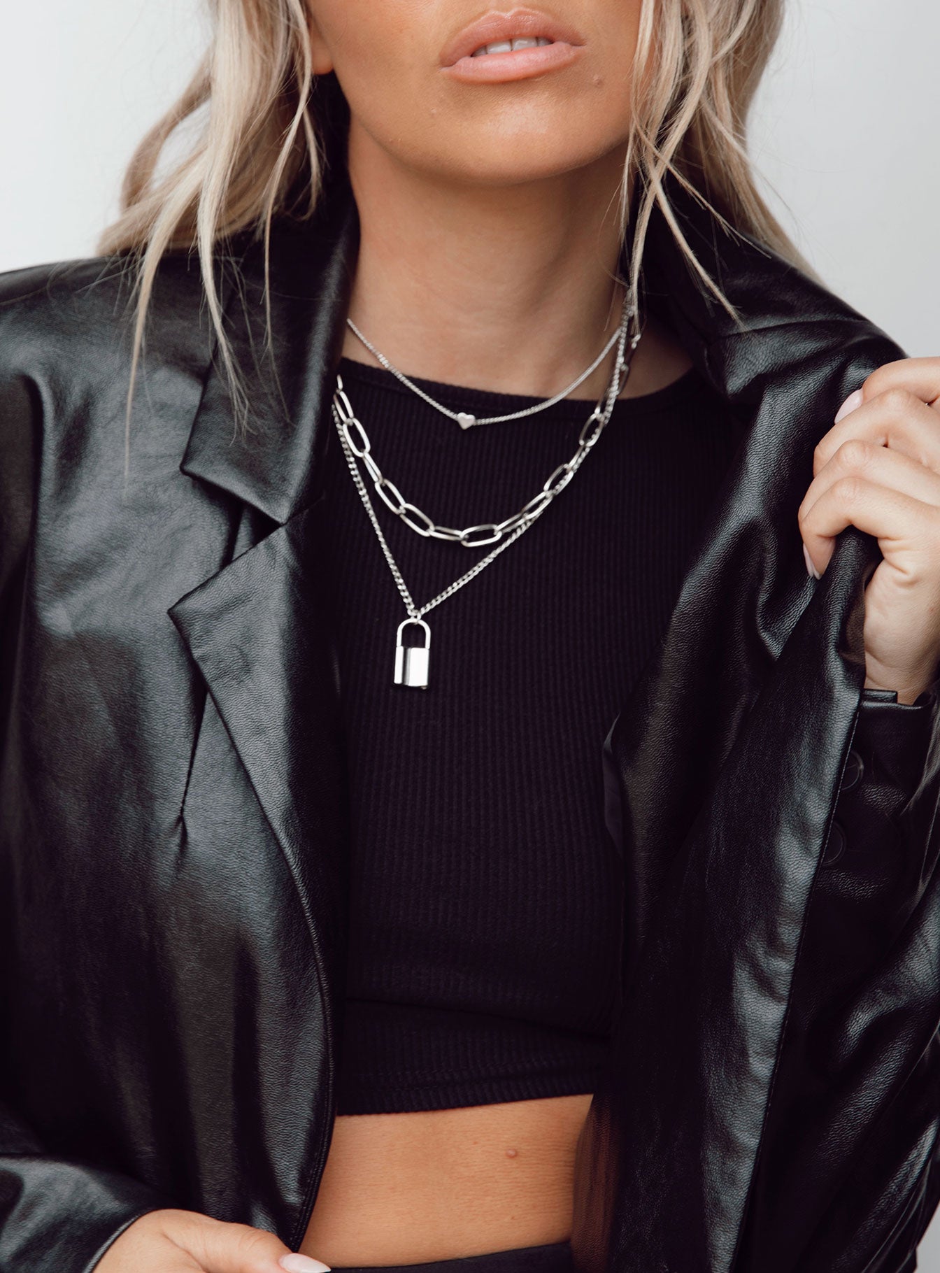 Safe Love Necklace Set Silver