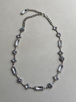 Chain belt Silver toned  Oversized rhinestones Lobster clasp fastening 