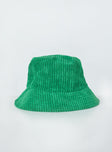 Bucket hat  85% polyester 15% nylon  Cord material  Soft brim  OSFM 