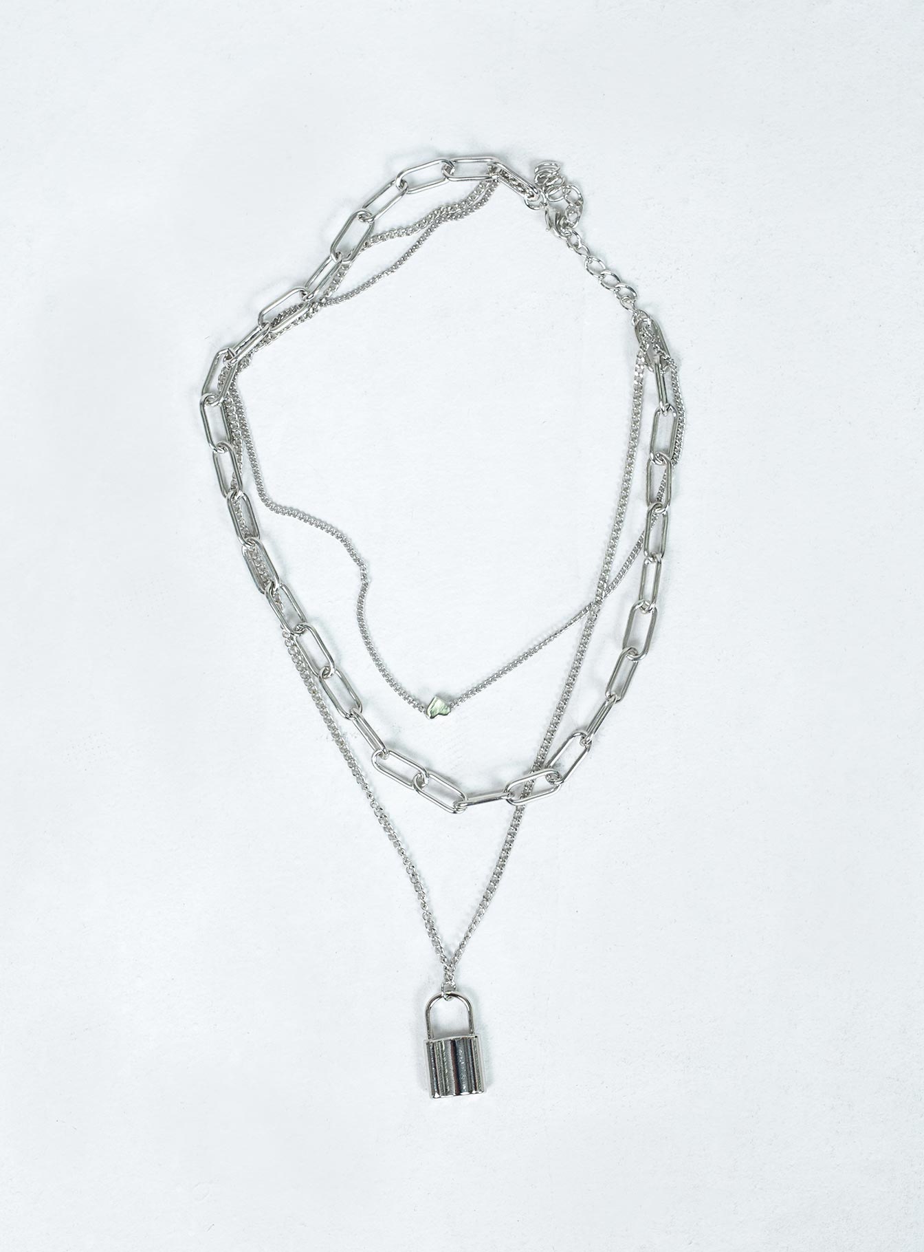 Safe Love Necklace Set Silver