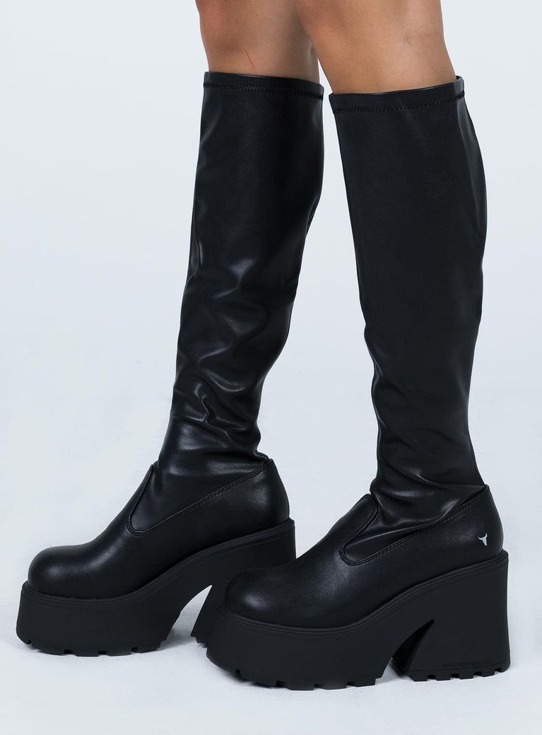 Windsor Smith Fuse Black Stretch Sock Boots