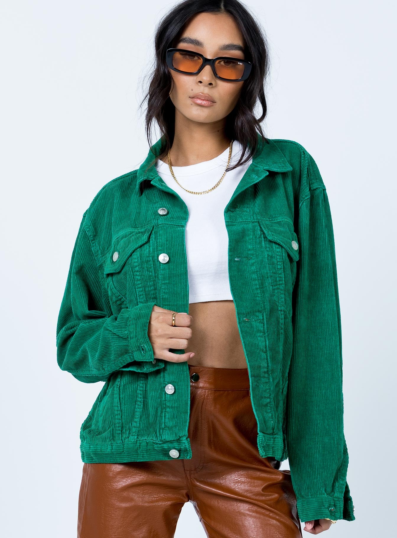 Green 2025 cord coat