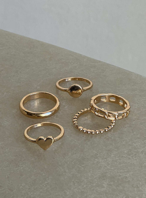 Spade Ring Set Gold