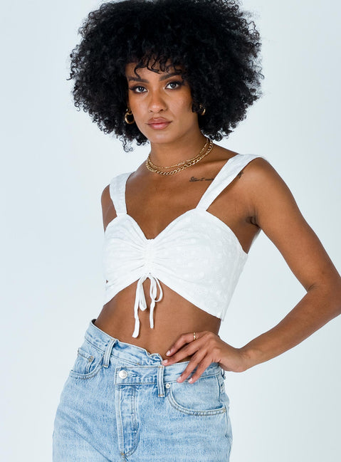 product Princess Polly Sleeveless High Neck  The Ini Crop Top White