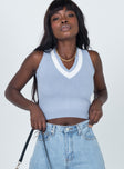 Dutchess Cropped Sweater Vest Blue Princess Polly  Cropped 