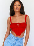 product Princess Polly Sleeveless Square Neck  Hanna Top Red