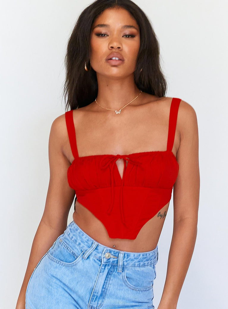 product Princess Polly Sleeveless Square Neck  Hanna Top Red