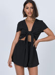 Ragnar Tie Front Romper Black