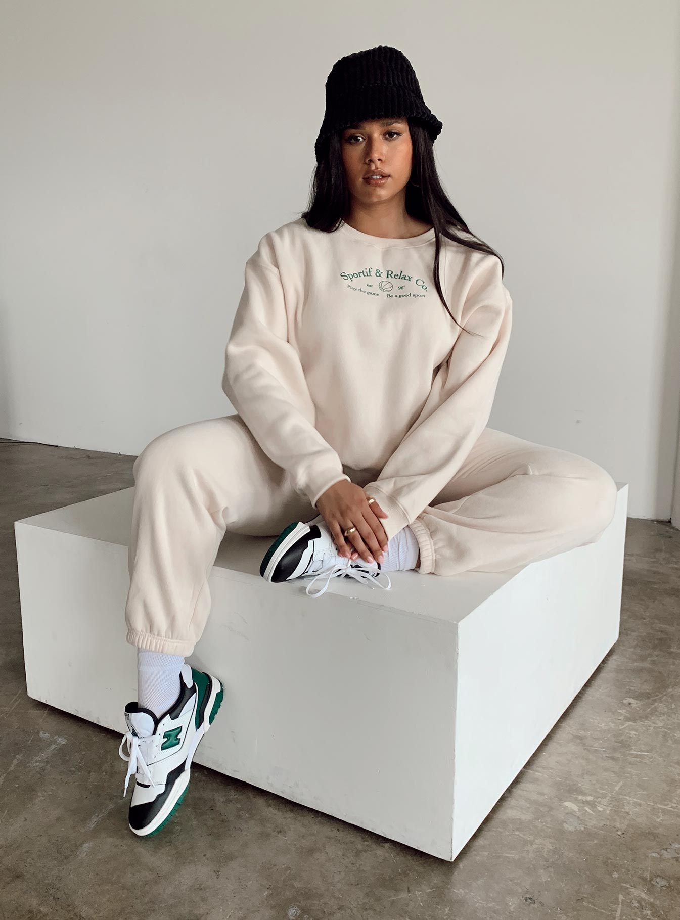 side view of model wearing Princess Polly MVP Track Pant Curve 