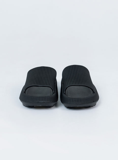 Slides 100% EVA Lightweight rubber  Single wide upper  Rounded toe 