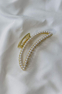 Zazo Pearl Hair Clip Gold / White