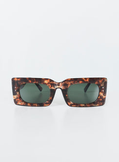 Sunglasses  100% Plastic UV 400 Oversized style Tort frame Grey tinted lenses  Moulded nose bridge 