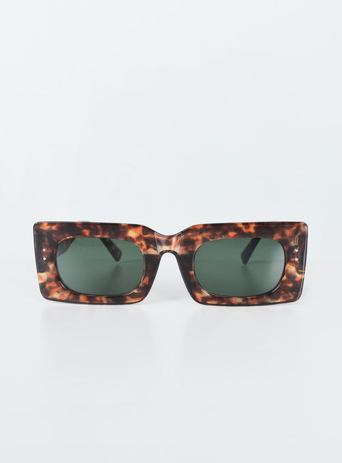 Sunglasses  100% Plastic UV 400 Oversized style Tort frame Grey tinted lenses  Moulded nose bridge 