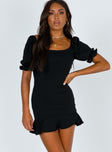 front view of model wearing Princess Polly Precious Thing Mini Dress Black 