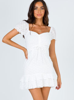 product Princess Polly Asymmetric Neckline  Mikail Mini Dress White