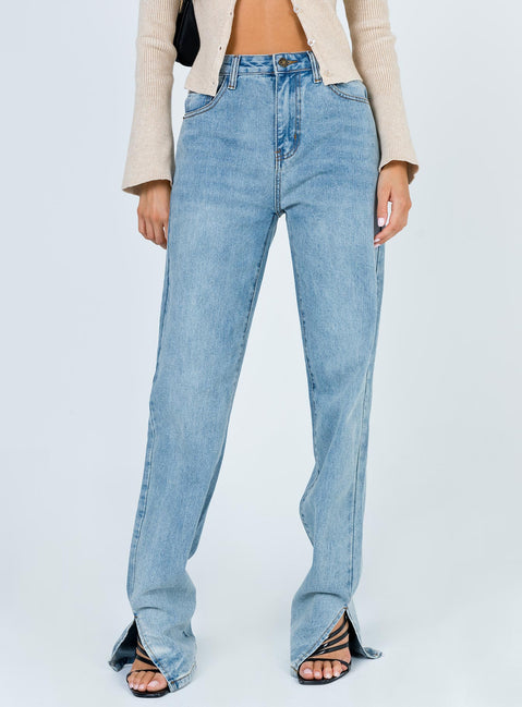 front view of model wearing Princess Polly Alabama Jean Mid Rise 