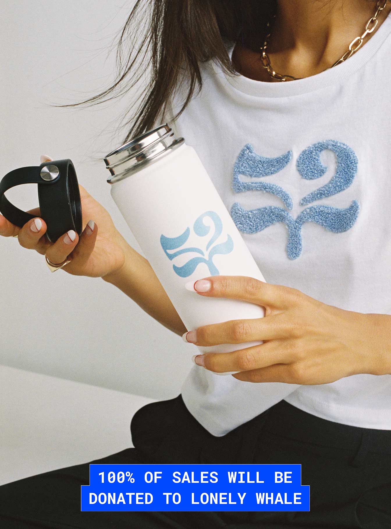 Take Care Charity Water Bottle White / Blue