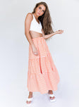   front view of model wearing Princess Polly Hale Midi Skirt Orange 