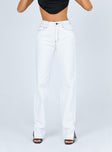 back view of model wearing Princess Polly Alabama Jean White Mid Rise 