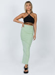   front view of model wearing Princess Polly Oscar Maxi Skirt Sage 