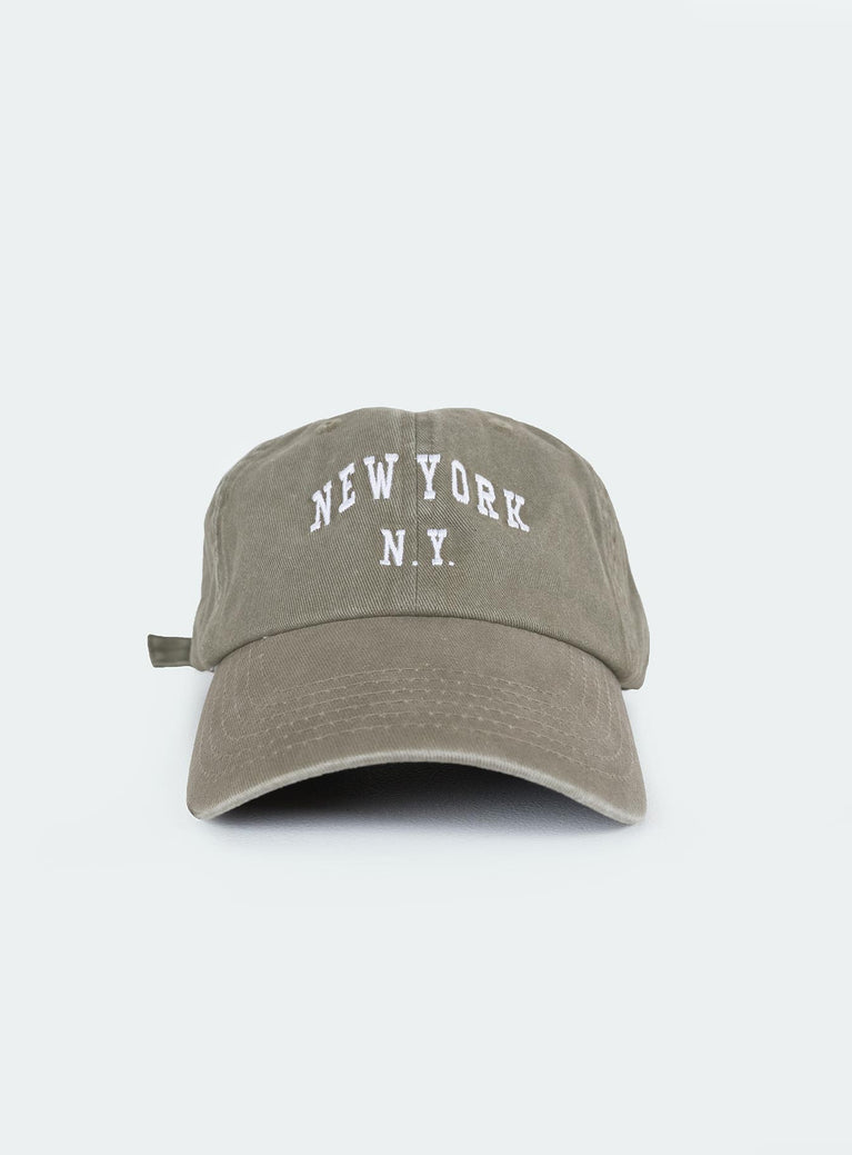 Grey dad cap Embroidered graphic Vintage wash Adjustable back strap