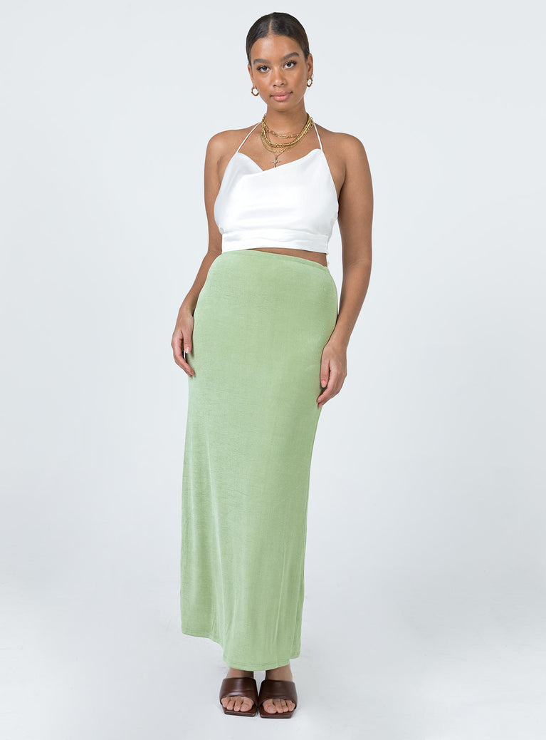 Sage green maxi skirt uk Clearance