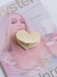 Azie Heart Hair Clip Pearl