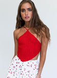 front view of model wearing Princess Polly Avoca Top Red 