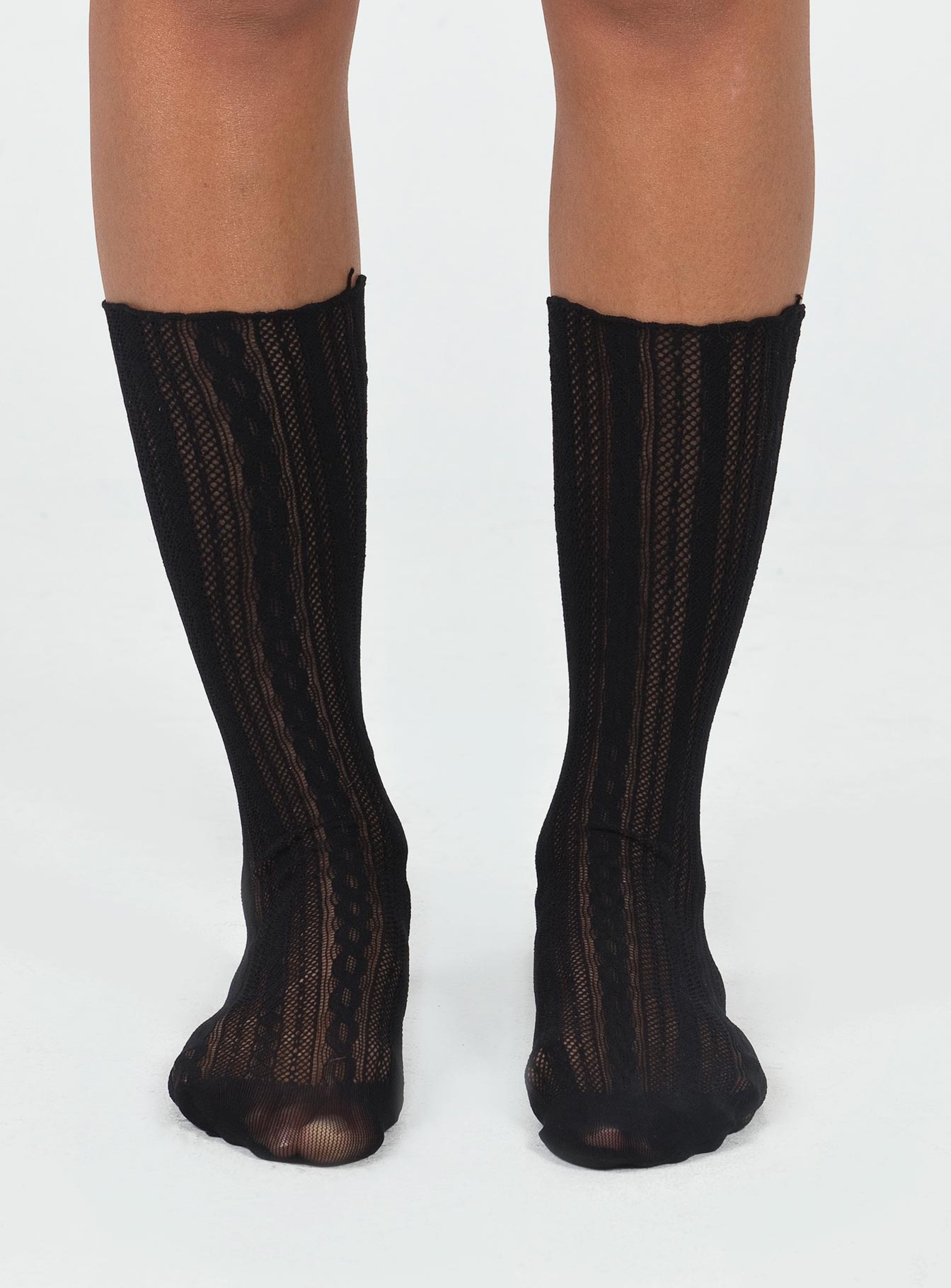 High ankle socks Lace design Sheer Frill detail Hand wash only