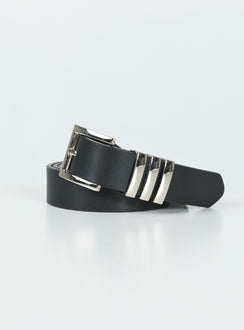 Belt Faux leather material Silver-toned hardware