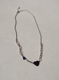 Necklace Heart pendant Silver-toned