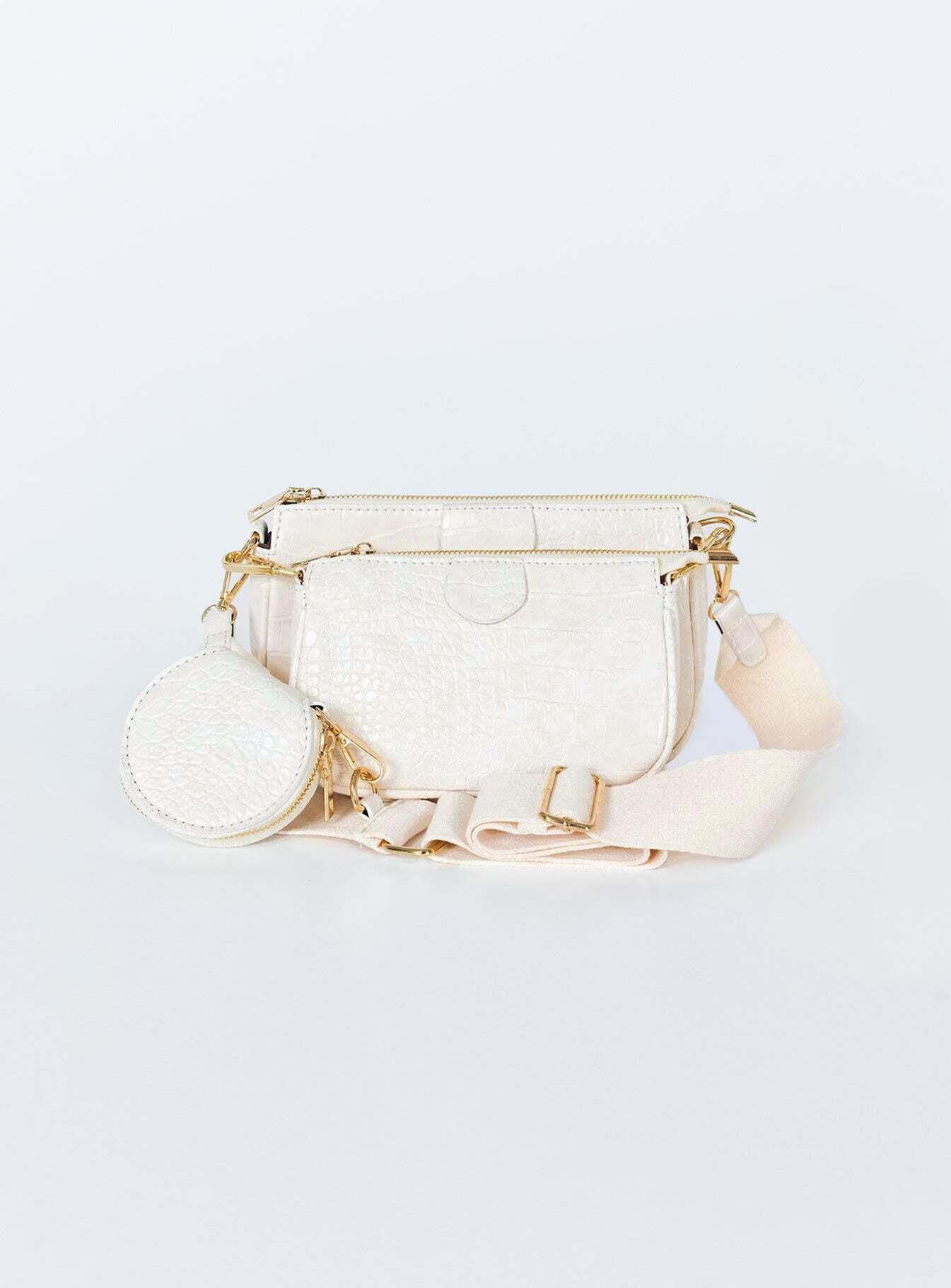 Harvey Croc Multi Pocket Bag White
