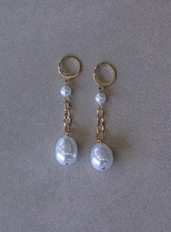 Lutana Pearl Earrings Gold / White