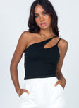 front view of model wearing Princess Polly Emery Top Black 