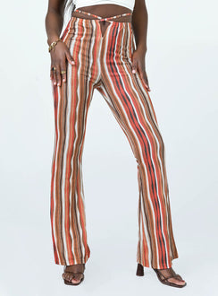 back view of model wearing Princess Polly Arizona Flare Pants Multi 