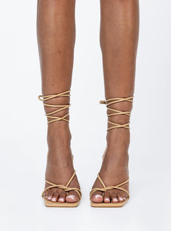 Heels Faux leather material  Strappy upper  Ankle wrap tie fastening Square toe  Stiletto heel 